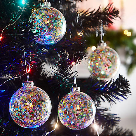 Christmas Traditions Décoration Glitter Bombe Déco Or à Paillettes 100ml  (lot de 4) 