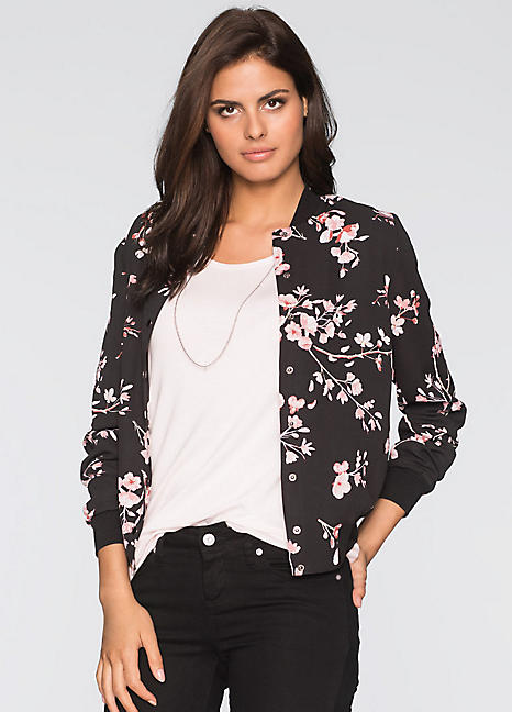 bomber jacket floral womens