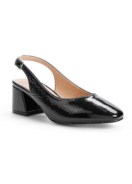 Wide fit cheap patent court shoes