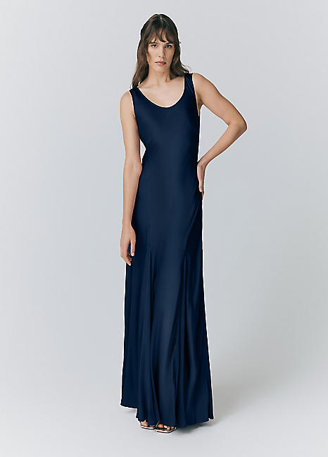 knee length dresses for ladies Ladyghost Dark Glamour Asymmetrical Maxi Dress