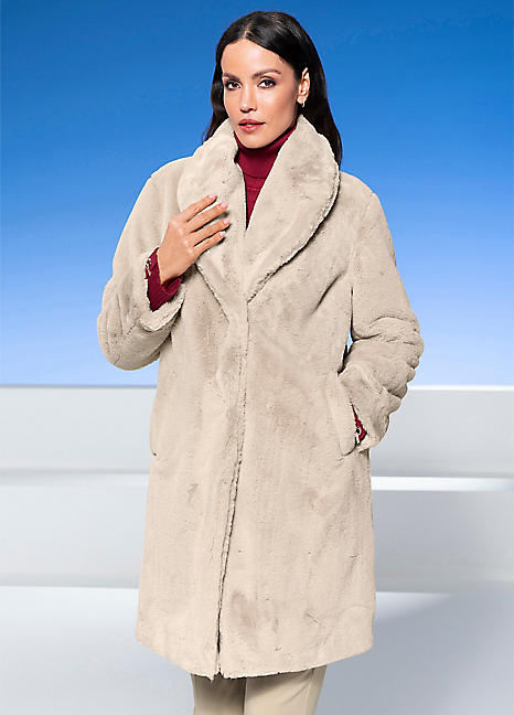 Longline fluffy coat on sale