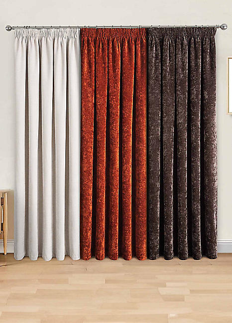 Home Curtains Montreal Thermal Velour Lined Pencil Pleat Door