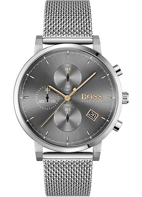 Stainless steel mens deals hugo boss watches