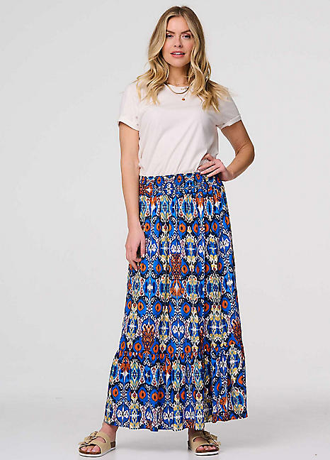 andmary♡amanda pleats skirt kaffe-pink-purple-floral-print