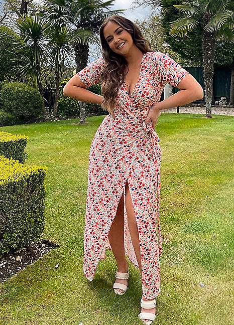In The Style Jac Jossa floral wrap front maxi dress