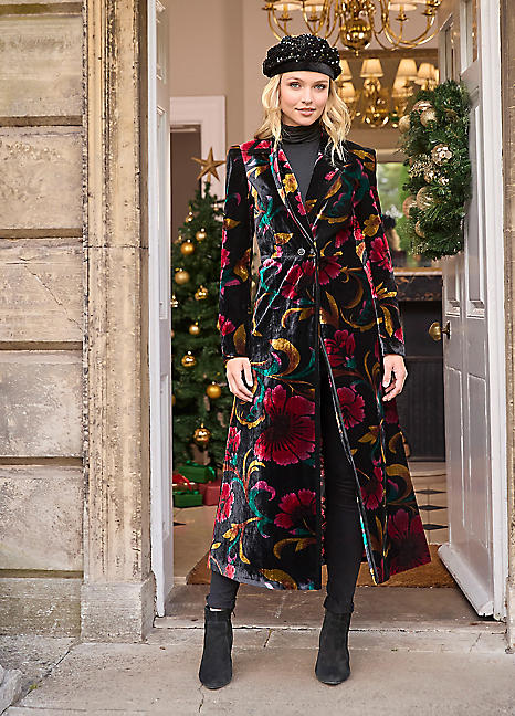 Boho Joe Browns Fur Coat Womens Joe Browns Vintage Brown Tapestry