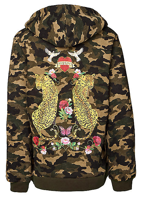 Joe Browns Camo Leopard Graphic Hoodie Freemans