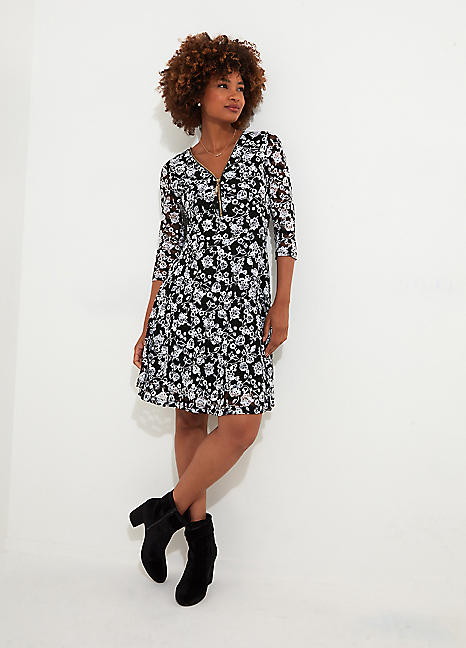 Petite skater dress with sleeves hotsell