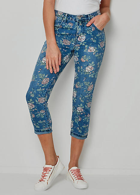 Joe Browns Rose Print Capri Jeans 