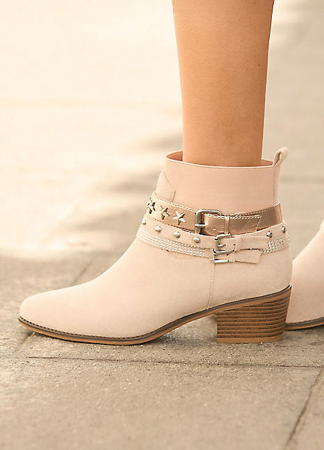 Joe Browns Star Studded Buckle Detail Ankle Boots Freemans