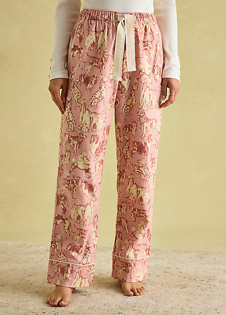 Joules Stella Pink Dogs Pyjama Bottoms | Freemans