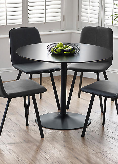 Julian Bowen Nero Round Dining Table Goya Antique Chairs