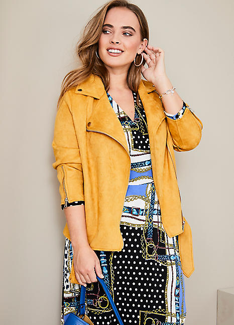 mustard biker jacket plus size