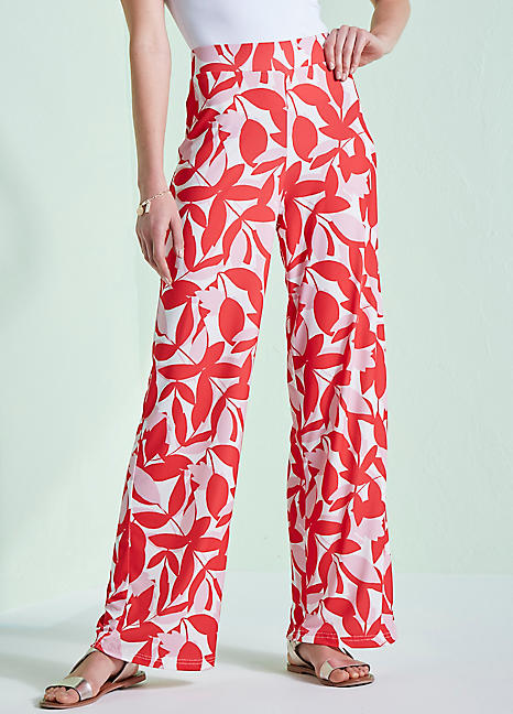 Kaleidoscope Leaf Print Pull On Jersey 