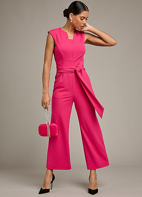 Kaleidoscope Pink Tailored Cropped Jumpsuit Freemans