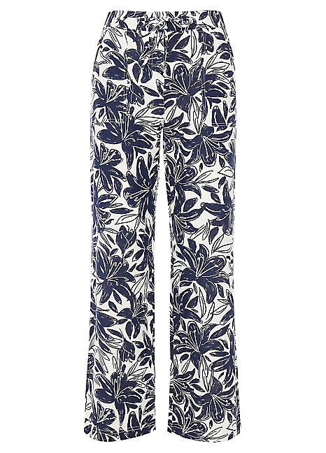 Kaleidoscope Printed Linen Trousers | Freemans