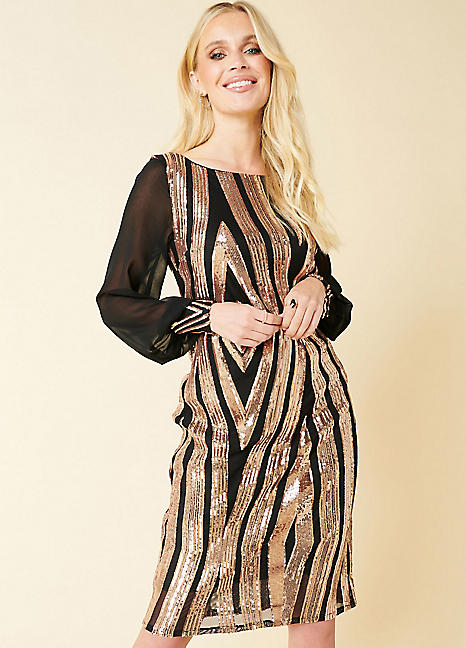 Kaleidoscope Metallic Jacquard Swing Tunic Dress