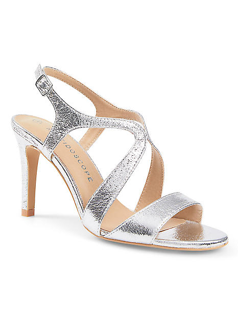 Zamikoo Women's Ankle Strap High Heel Sandals – 4 Inch Clear Stiletto, Square Open Toe With Butterfly Detail, Silver
