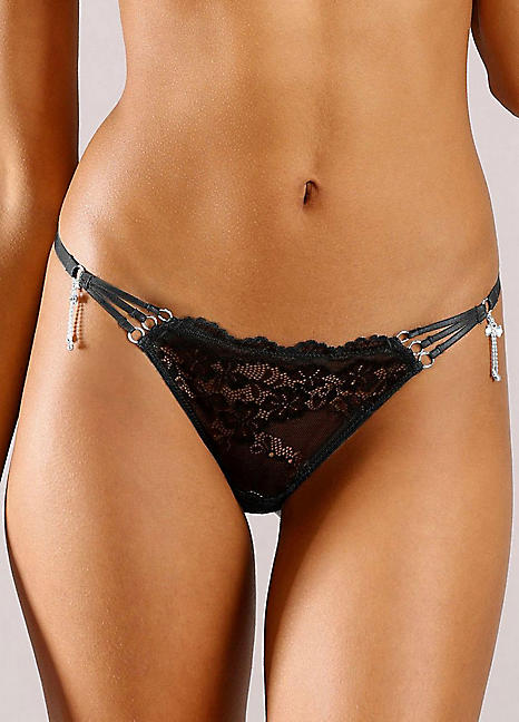 floral lace thong