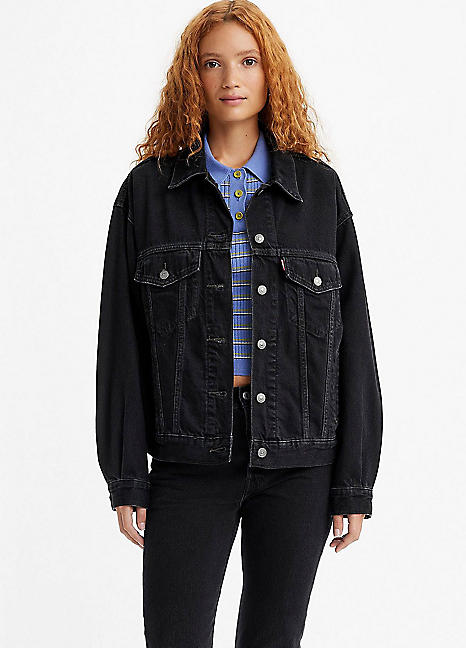 Levi's 90s Black Trucker Oversized Denim Jacket | Freemans