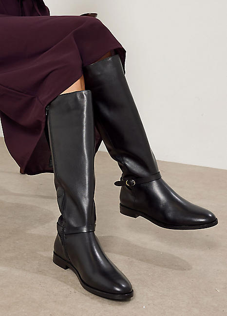 Long Tall Sally Leather Knee High Riding Boots