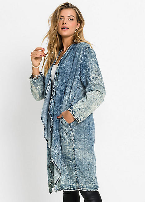 petite longline denim jacket