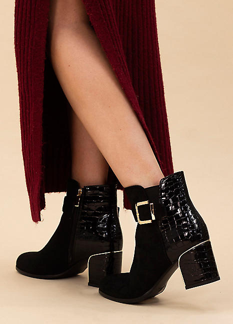 Lunar Tawny Black Ankle Boots Freemans