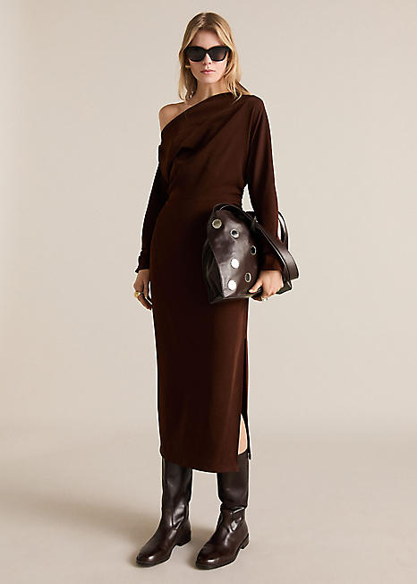 brown mango dress Mix Floral Stripe Maxi Dress- Brown Mix – Smock Candy main image 1