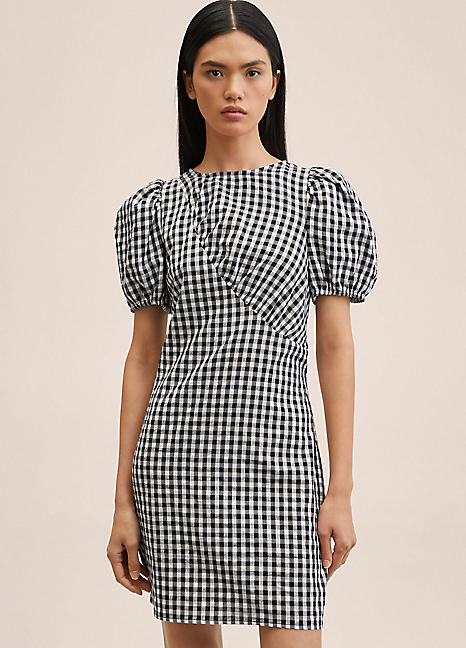Mango Gingham Check Mini Dress | Freemans