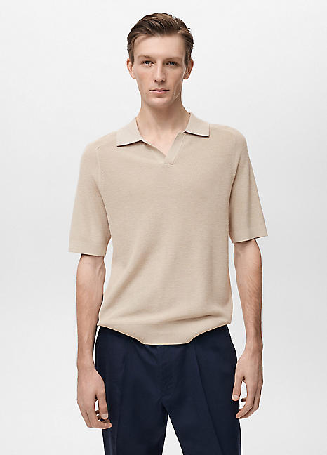 Mango Lino Polo Shirt Freemans