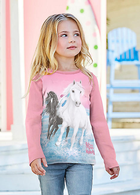 Miss Freemans | Kids Top Sleeve Horse Melody Motif Long Beautiful