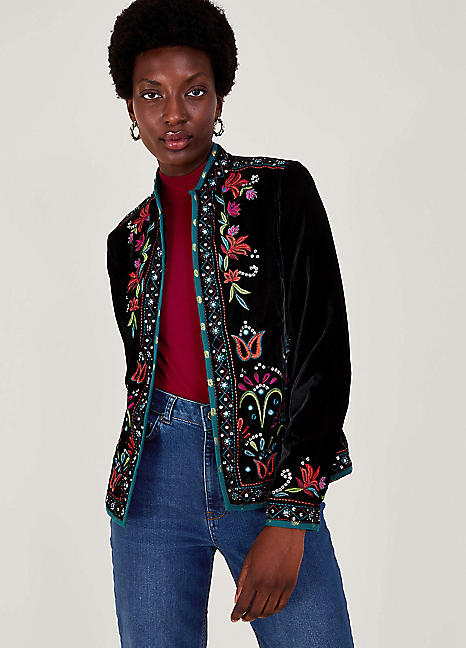 【MIRROR STOKE】EMBROIDERY JACKET MIRROR STOKE EMBROIDERY JACKET ブラック