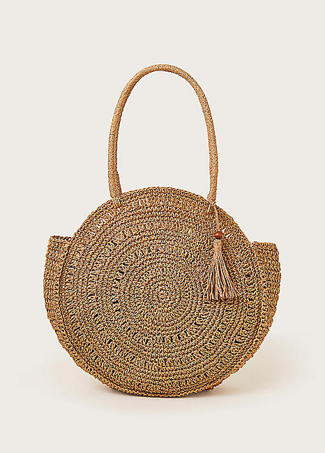 Circle cheap raffia bag