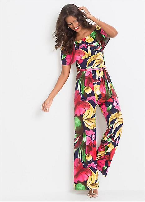 bold print jumpsuit