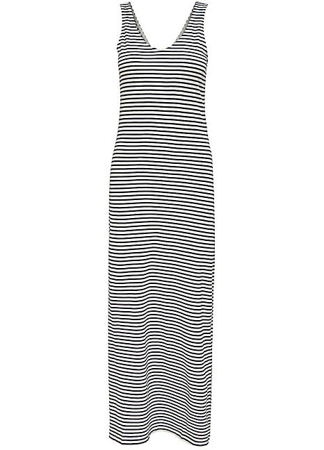 striped jersey maxi dress