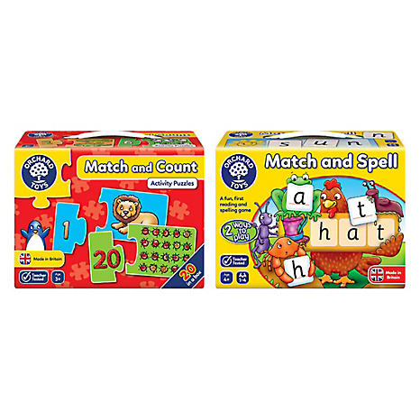 Orchard Toys My Spelling Counting Games Bundle Match Spell with Catch Count Freemans