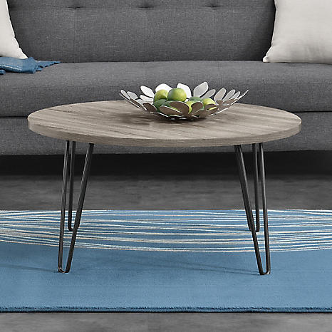 Owen Round Coffee Table Freemans, Distressed Grey Round Coffee Table