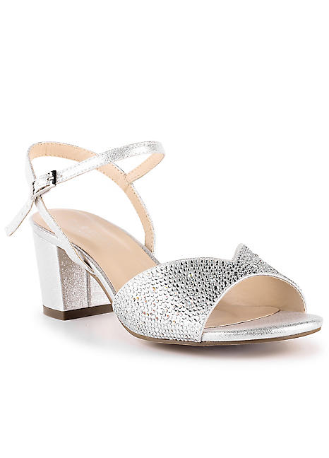 sparkly shoes low heel wide fit