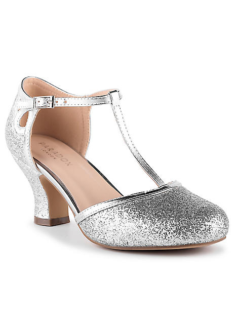 silver shoes small heel