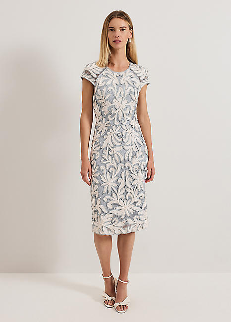 【PHASE EIGHT】Jamilla リネン ミディ ドレス Jamilla Green Linen Midi Dress | Phase Eight ROW |