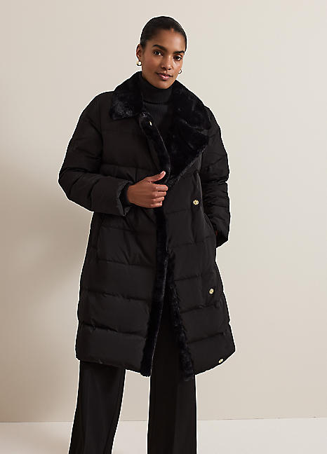 Midi black puffer coat online