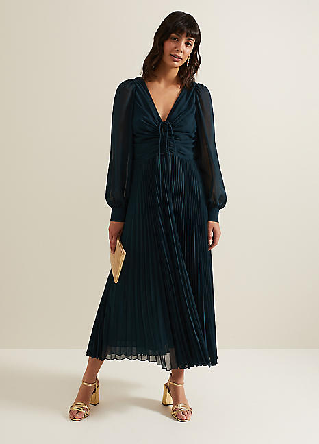 【PHASE EIGHT】Keleche Glitter Pleat Dress プリーツドレス Keleche Glitter Pleat Dress | Phase Eight ROW |