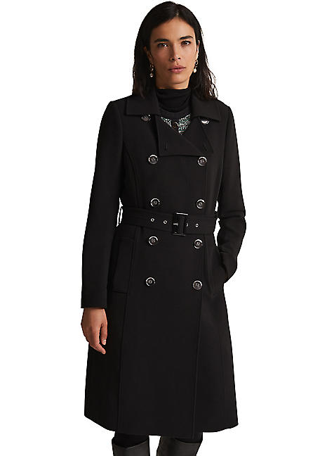 Phase Eight Layana Black Smart Trench Coat | Freemans