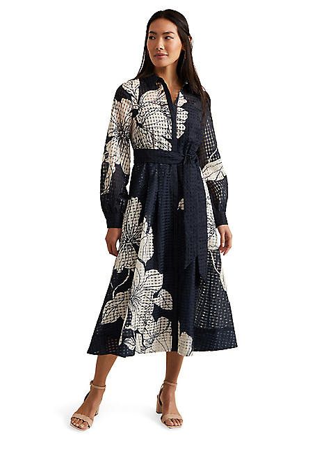 Phase Eight】Natalie ネイビー フローラル 花 シャツ ドレス Phase Eight | Natalie Navy Floral Shirt Dress