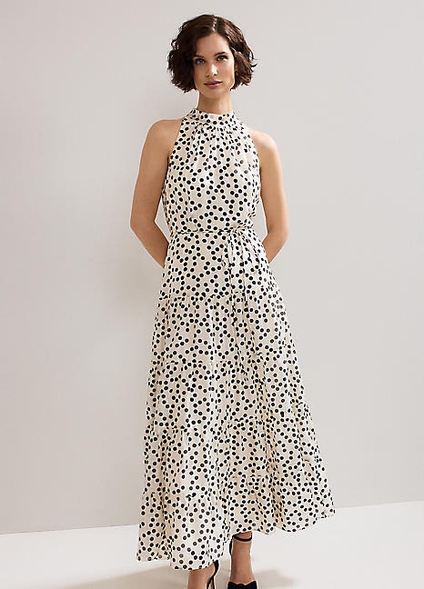 【関税込】PhaseEight ワンピース☆White Nita Spot Maxi Dress Nita Spot Maxi Dress | Phase Eight ROW |