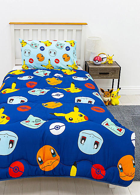 Reversible Comforter Pokemon Bed Set Twin Pokemon Kids Piece Gray