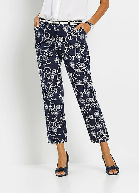 printed cropped trousers