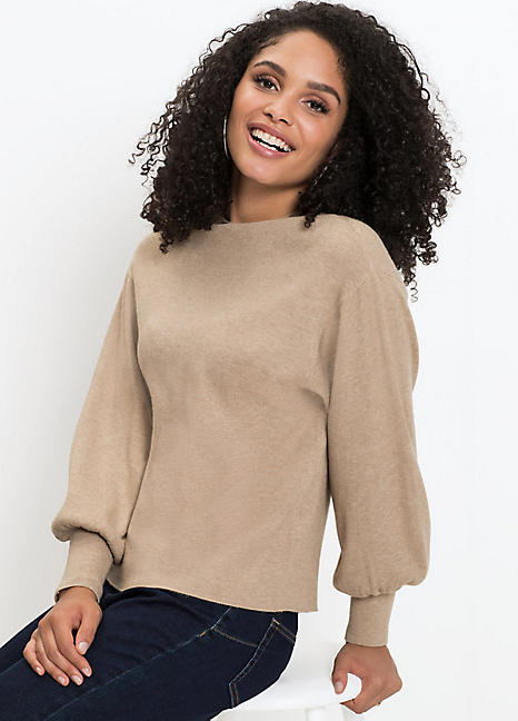 puff sleeve jumper black