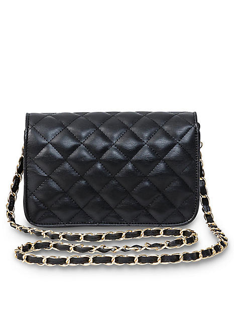 grey quilted shoulder bag