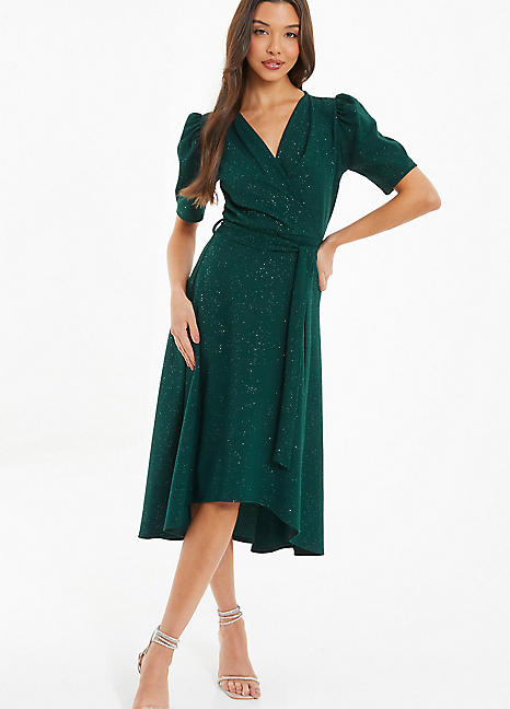 Quiz green glitter dress cheap